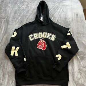 Crooks & Castles‎ Oversize Boxing Hoodie Black Medium Men's Streetwear Graphic